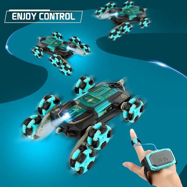 Alt view image 6 of 7 - Gesture Sensing RC Stunt Car with Light & Music, Toys Gifts for 8 9 10 11 12 Year Old Boys Girls Kids, Hand Controlled Remote Control Car 360° Spins All Terrains Vehicle Monster Xmas Birthday Gifts