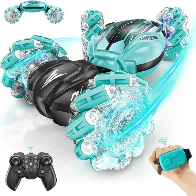 Main image of Gesture Sensing Stunt RC Car - Remote Control Gesture Sensor Toy Cars for 7 8 9 10 11 12 Year Boys 2.4GHz 4WD - Double Sided Rotating Off Road Vehicle Kids Birthday