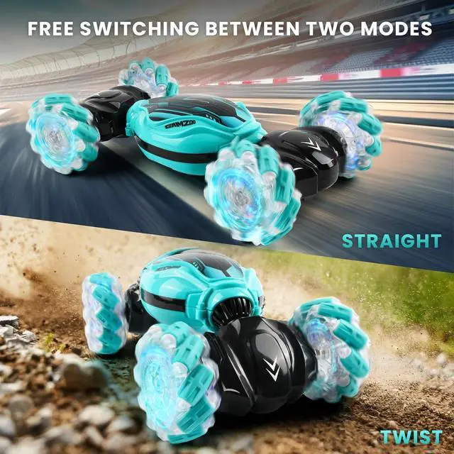 Alt view image 4 of 7 - Gesture Sensing Stunt RC Car - Remote Control Gesture Sensor Toy Cars for 7 8 9 10 11 12 Year Boys 2.4GHz 4WD - Double Sided Rotating Off Road Vehicle Kids Birthday