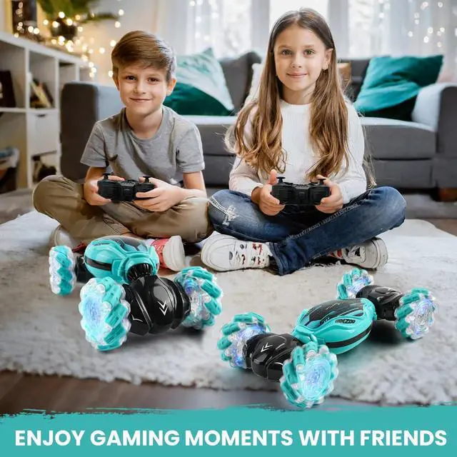 Alt view image 5 of 7 - Gesture Sensing Stunt RC Car - Remote Control Gesture Sensor Toy Cars for 7 8 9 10 11 12 Year Boys 2.4GHz 4WD - Double Sided Rotating Off Road Vehicle Kids Birthday