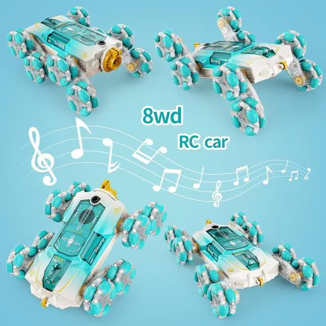 Alt view image 2 of 6 - 8WD Gesture Sensing RC Stunt Cars - Gifts for Boys Girls 8-12 Year Old 8 wheels Remote Control Transform 2.4Ghz Hand Controlled Drift Car Birthday Toys Gifts Ideas for Kids Age 8 9 10 11 12+ yr