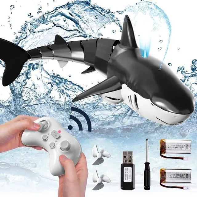 Main image of Bennol 2.4Ghz Remote Control Shark Toys for Boys Kids, 1:18 Scale High Simulation Shark for Pool, Electric RC Shark Fish Toys with Light & Spray Water Function for 4 5 6 7 8 9 Year olds Kid Boys Girls