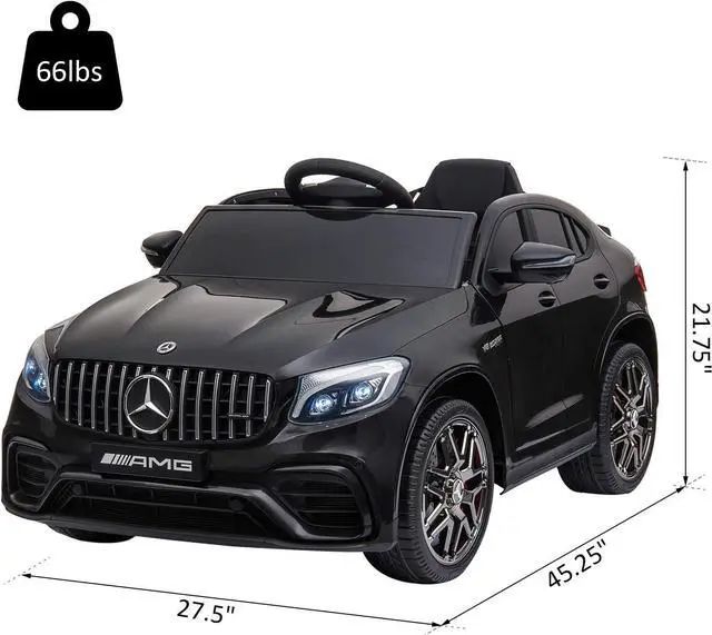 Alt view image 5 of 7 - Aosom 12V Toddler Ride On Car with Remote Control, Mercedes Benz AMG GLC63S Coupe, Electric Car with 2 Speed, MP3 Player, Light, Horn, Songs, Suspension, Black