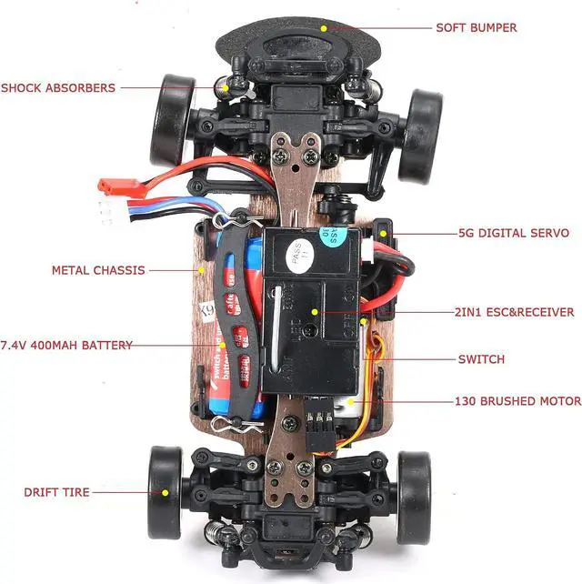 Alt view image 5 of 7 - GoolRC WLtoys K969 RC Car, 1:28 Scale 2.4GHz Remote Control Car, 4WD 30KM/H High Speed RC Racing Car, Drift Car for Kids and Adults