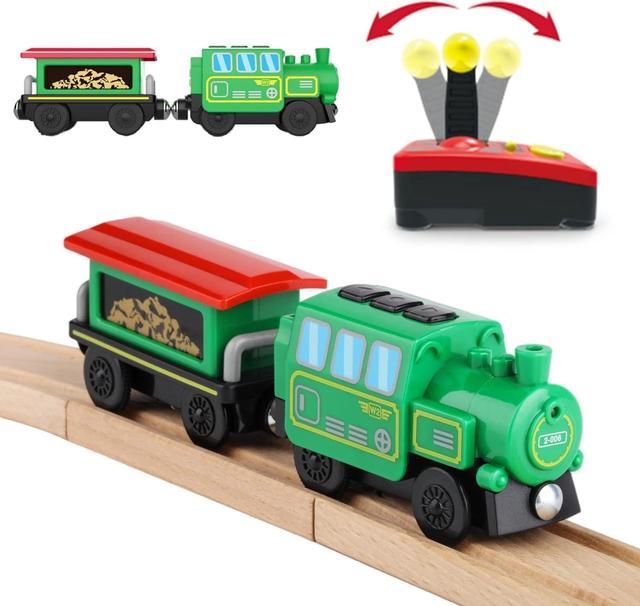 Battery Operated Locomotive Train Set for Wooden Train Tracks Powerful Engine Train Vehicles Train Electric Remote Control Cars with Light Sound Train Toy Gift for Kids Toddler Newegg