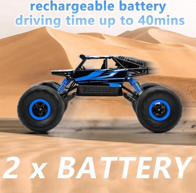 Alt view image 2 of 7 - Cheerwing 1:18 Rock Crawler 2.4Ghz Remote Control Car 4WD Off Road RC Monster Truck 2 Battery (Blue)