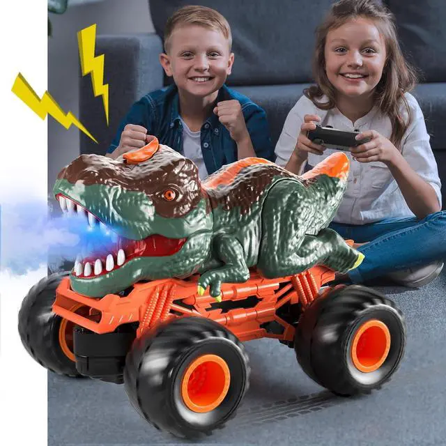 Alt view image 2 of 7 - Bennol Remote Control Dinosaur Car Trucks Toys for Kids Boys 3-5 4-7 8-12, 2.4GHz RC Dino Car Toys Gifts for 3 4 5 6 Year Old Boys Kids, Indoor Outdoor RC Car Dinosaur Toys for Kids 3-5 4-7 5-7 8-12