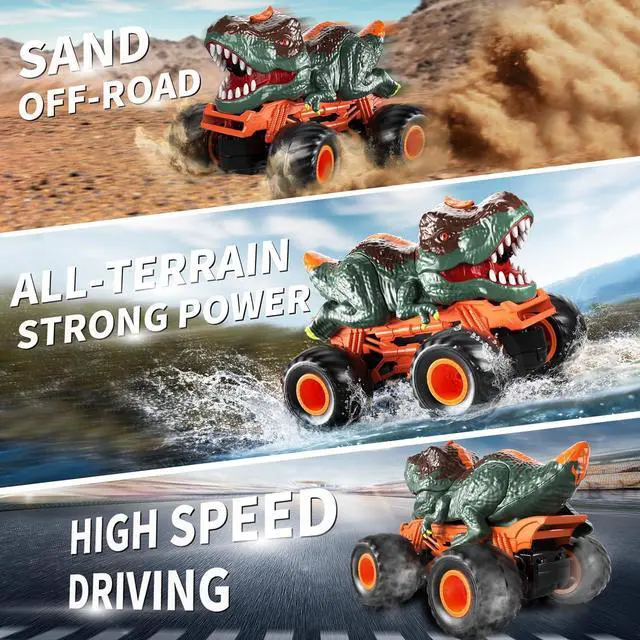 Alt view image 6 of 7 - Bennol Remote Control Dinosaur Car Trucks Toys for Kids Boys 3-5 4-7 8-12, 2.4GHz RC Dino Car Toys Gifts for 3 4 5 6 Year Old Boys Kids, Indoor Outdoor RC Car Dinosaur Toys for Kids 3-5 4-7 5-7 8-12