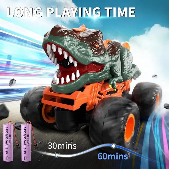 Alt view image 5 of 7 - Bennol Remote Control Dinosaur Car Trucks Toys for Kids Boys 3-5 4-7 8-12, 2.4GHz RC Dino Car Toys Gifts for 3 4 5 6 Year Old Boys Kids, Indoor Outdoor RC Car Dinosaur Toys for Kids 3-5 4-7 5-7 8-12