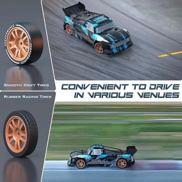 Alt view image 3 of 7 - RC Drift Car, 1/16 Remote Control Car 4WD 20KM/H High Speed RC Racing Car 2.4GHz Electric Sport Drifting RC Cars with LED Lights, Toy Car for Adults Kids Gifts