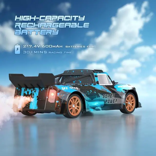 Alt view image 7 of 7 - RC Drift Car, 1/16 Remote Control Car 4WD 20KM/H High Speed RC Racing Car 2.4GHz Electric Sport Drifting RC Cars with LED Lights, Toy Car for Adults Kids Gifts