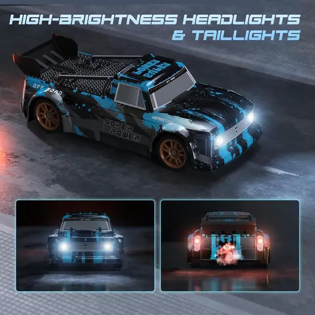 Alt view image 5 of 7 - RC Drift Car, 1/16 Remote Control Car 4WD 20KM/H High Speed RC Racing Car 2.4GHz Electric Sport Drifting RC Cars with LED Lights, Toy Car for Adults Kids Gifts