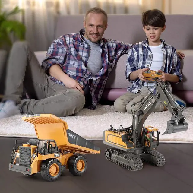 Alt view image 4 of 7 - Remote Control Construction Dump Truck Toy - RC Dump Truck Toys- Construction Toys Vehicle- RC Truck Toys for 8 9 10 11 12 Year Old Boys and up- Toy Trucks