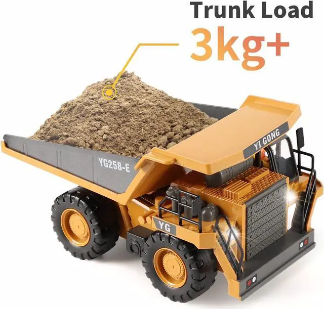 Alt view image 7 of 7 - Remote Control Construction Dump Truck Toy - RC Dump Truck Toys- Construction Toys Vehicle- RC Truck Toys for 8 9 10 11 12 Year Old Boys and up- Toy Trucks