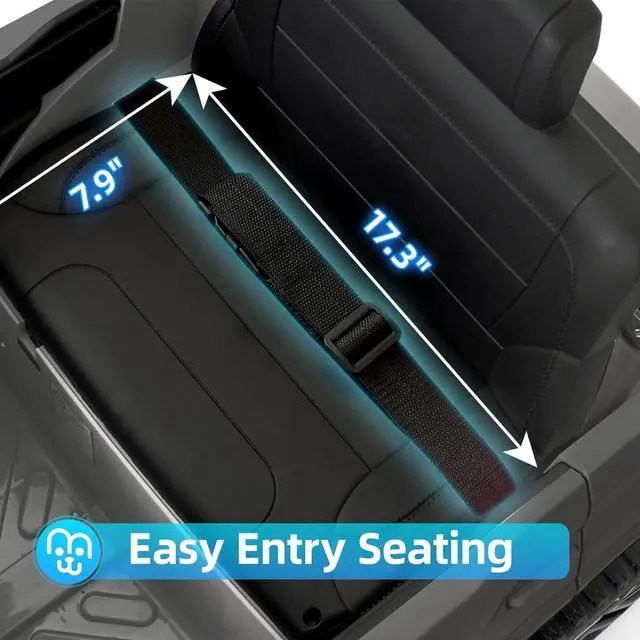 Alt view image 7 of 7 - Licensed Toyota Tundra Kids Electric Ride on Car 12V 7Ah Battery Electric Truck Trunk Remote Control Bluetooth Music MP3 Player 4 Wheel Full Suspension Gift for Boys Girls-Grey