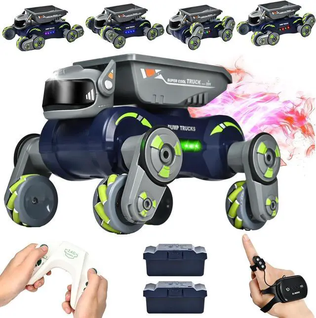 Main image of Robot Toys for Kids, RC Car Robots Dog Toys for Boys Girls, Remote Control Stunt Car Toy with Light Music Gesture Sensing, Auto-Demonstration RC Car Trucks Toys Birthday Gift for 3-12 Year Old Green