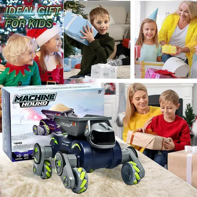 Alt view image 7 of 7 - Robot Toys for Kids, RC Car Robots Dog Toys for Boys Girls, Remote Control Stunt Car Toy with Light Music Gesture Sensing, Auto-Demonstration RC Car Trucks Toys Birthday Gift for 3-12 Year Old Green