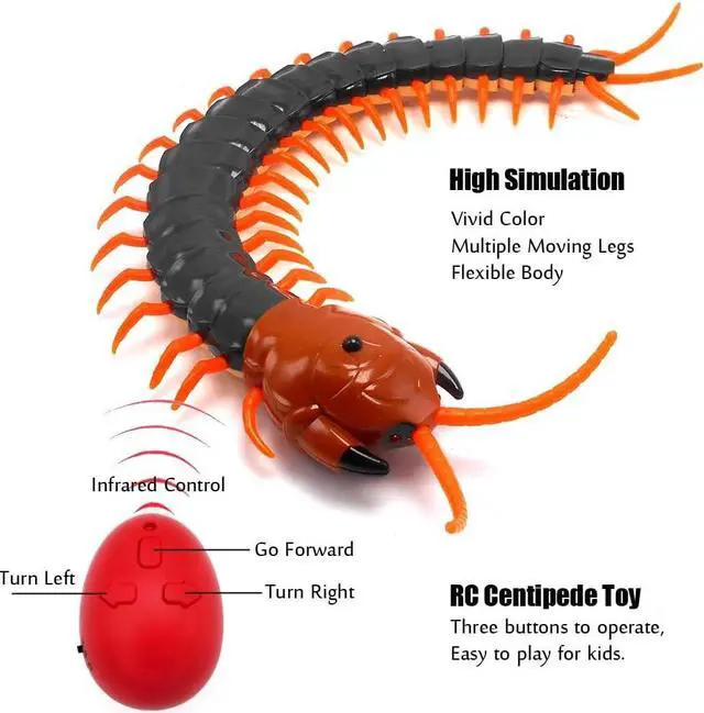 Alt view image 2 of 6 - Tipmant Simulation RC Centipede Scolopendra Realistic Remote Control Vehicle Car Animal Insect Large Size Electric Prank Toy Kids Christmas Birthday Gifts (Navy Green)