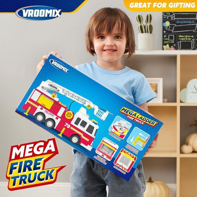 Alt view image 6 of 6 - JOYIN Extra Large 33-inch Ladder Fire Truck Toy for Kids 3+ - Lights, Sirens, Hose, Pump