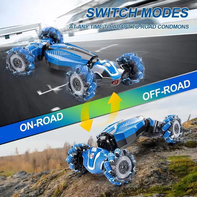 Alt view image 3 of 7 - RC Stunt Car, 2.4 GHz 4WD Drive Remote Controlled Gesture Sensor Toy Car, Hand Remote Control car with 360° Flipping Light and Music, Toys for