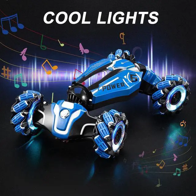 Alt view image 4 of 7 - RC Stunt Car, 2.4 GHz 4WD Drive Remote Controlled Gesture Sensor Toy Car, Hand Remote Control car with 360° Flipping Light and Music, Toys for