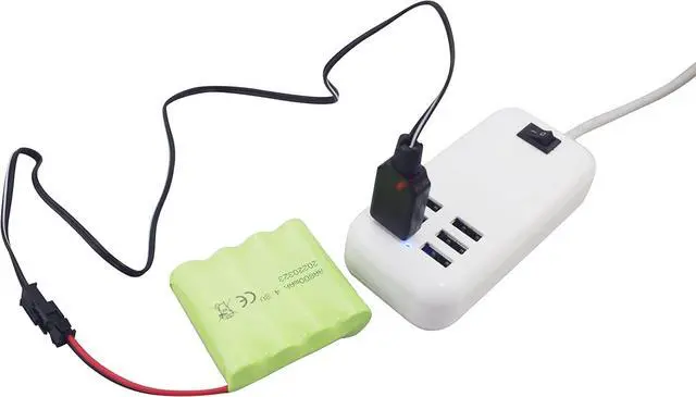 Alt view image 3 of 7 - sea jump Accessories 2PCS AA 4.8V 800mAh Rechargeable RC Toy Car Battery SM2P Plug RC Truck Stunt Car Excavator Toy Car Battery and USB Charging Cable