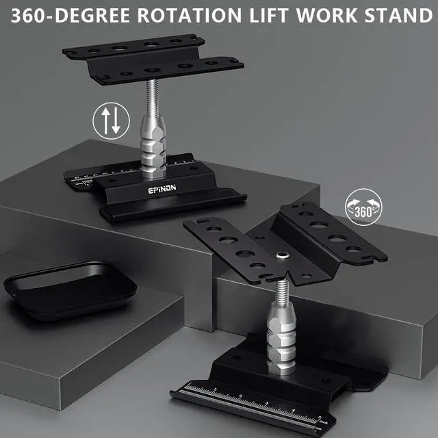 Alt view image 3 of 6 - RC Car Stand RC Work Stand RC Car Repair Work Stand with RC Screwdriver Kit Screws Pallet for 1/8 1/10 1/12 1/16 1/18 RC Car Truck Crawler (Black)