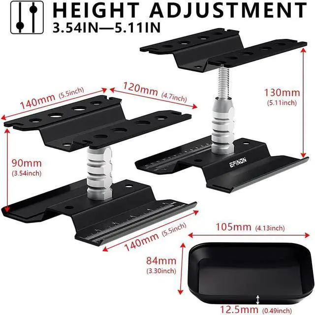 Alt view image 4 of 6 - RC Car Stand RC Work Stand RC Car Repair Work Stand with RC Screwdriver Kit Screws Pallet for 1/8 1/10 1/12 1/16 1/18 RC Car Truck Crawler (Black)