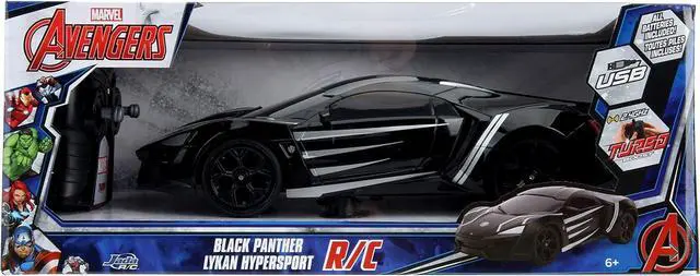Alt view image 6 of 6 - Marvel Black Panther 1:16 Lykan Hypersport RC Radio Control Cars, Toys for Kids and Adults