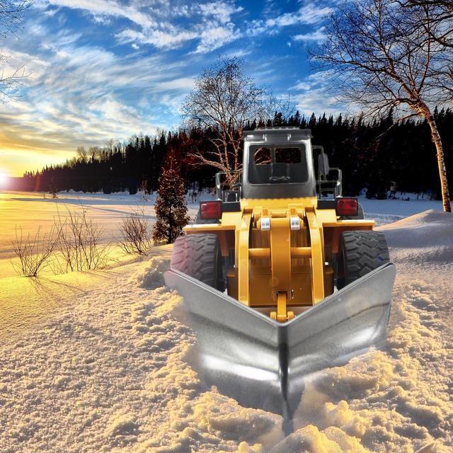 Alt view image 6 of 7 - fisca RC Truck Remote Control Snow Plow 6 Channel 2.4G Alloy Snow Sweeper Vehicle 4WD Tractor Toy with Lights for Kids