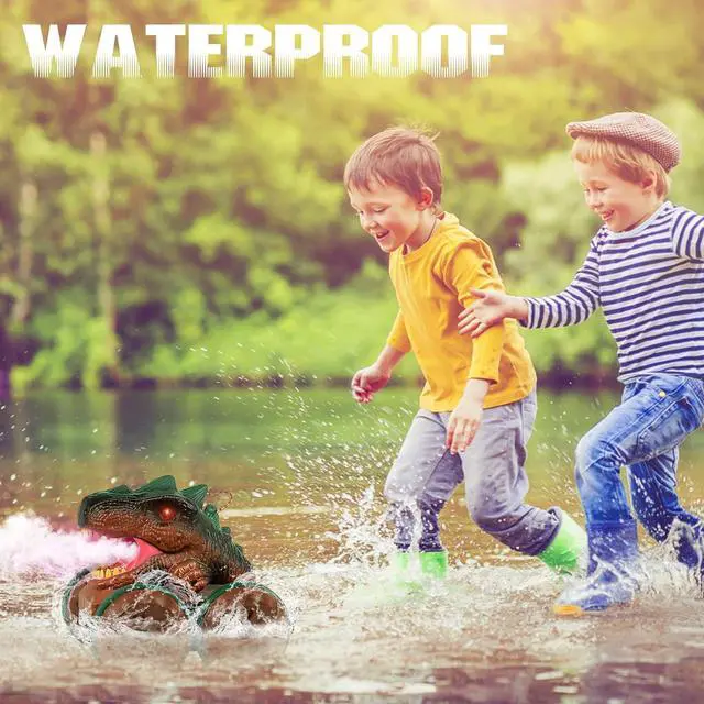 Alt view image 2 of 6 - Cheerwing Remote Control Car Dinosaur Toys for Kids Boys,2.4GHz RC Dinosaur Car with Light,Spray,Sound Function,All Terrain Amphibious Waterproof RC Truck