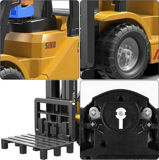 Alt view image 5 of 7 - Remote Control Forklift,11 Channel Electric Rc Forklift Construction Toys,w/Boxes/Sound and Light Spray, Two Rechargeable Batteries & Charger, Engineering Car Toy Boy Gift