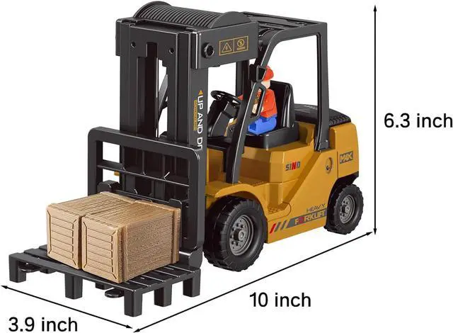 Alt view image 7 of 7 - Remote Control Forklift,11 Channel Electric Rc Forklift Construction Toys,w/Boxes/Sound and Light Spray, Two Rechargeable Batteries & Charger, Engineering Car Toy Boy Gift