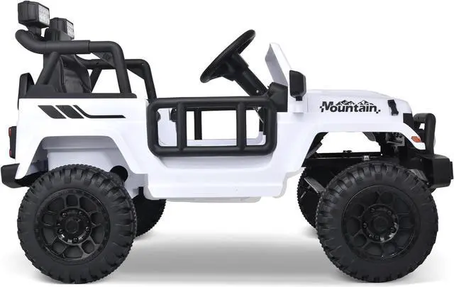 Alt view image 7 of 7 - Joywhale 12V Kids Ride on Truck Battery Powered Motorized Car Electric Vehicle for Kids, with Remote Control, 4-Wheel Suspension, LED Lights, Music & FM, Seat Belt, Portable Handle, White
