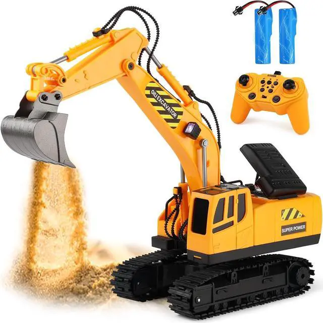 Main image of RC Toys Construction Excavator Car: Kids Birthday Gift for Boys Girls 4 5 6 7 8 9+ Year Old Truck Dump Best Toddler Sand Play Vehicles Set Age 4-8
