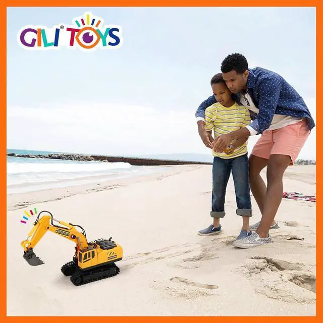 Alt view image 7 of 7 - RC Toys Construction Excavator Car: Kids Birthday Gift for Boys Girls 4 5 6 7 8 9+ Year Old Truck Dump Best Toddler Sand Play Vehicles Set Age 4-8