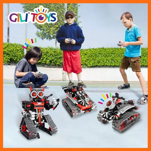 Alt view image 2 of 7 - GILI Robot Building Remote Control Gift STEM Building Kit for Boys 8-12 - 3 in 1 Educational Toys for 6 7 8 9 10 11 12 + Year Old Boys Birthday Gifts for Kids - Tracked Racer Car Tank Robotics