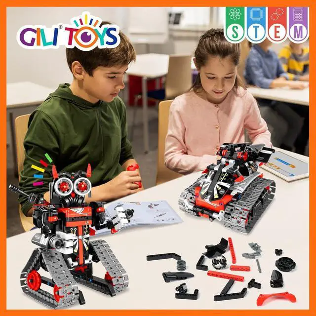 Alt view image 3 of 7 - GILI Robot Building Remote Control Gift STEM Building Kit for Boys 8-12 - 3 in 1 Educational Toys for 6 7 8 9 10 11 12 + Year Old Boys Birthday Gifts for Kids - Tracked Racer Car Tank Robotics