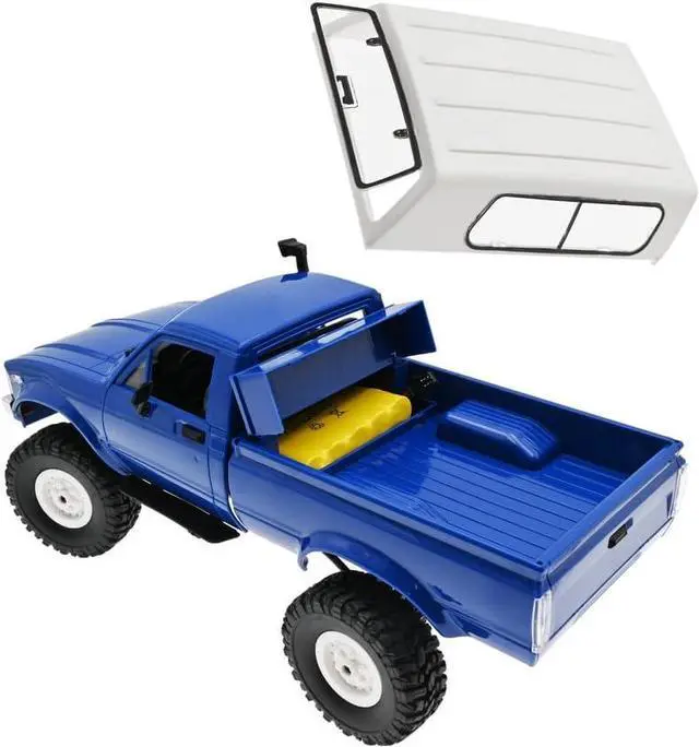 Alt view image 3 of 7 - The perseids RC Rock Crawler WPL C24 RTR 1/16 Pickup Trucks Blue with LED Lights 2.4Ghz 4x4 Off-Road RC Semi Trucks All Terrain Car, RC Crawler Remote Control Truck for Adults