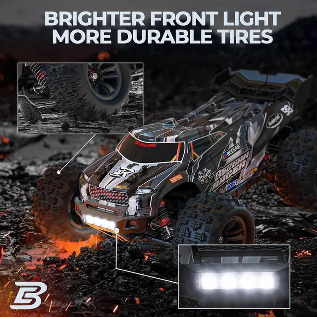 Alt view image 3 of 6 - BEZGAR HP163S Fast RC Cars for Adults MAX 68KPH | 1/16 Scale Brushless RC Trucks 4x4 Offroad Waterproof | Hobby Grade High Speed Monster Truck | All Terrain Electric Remote Control Car for Boys