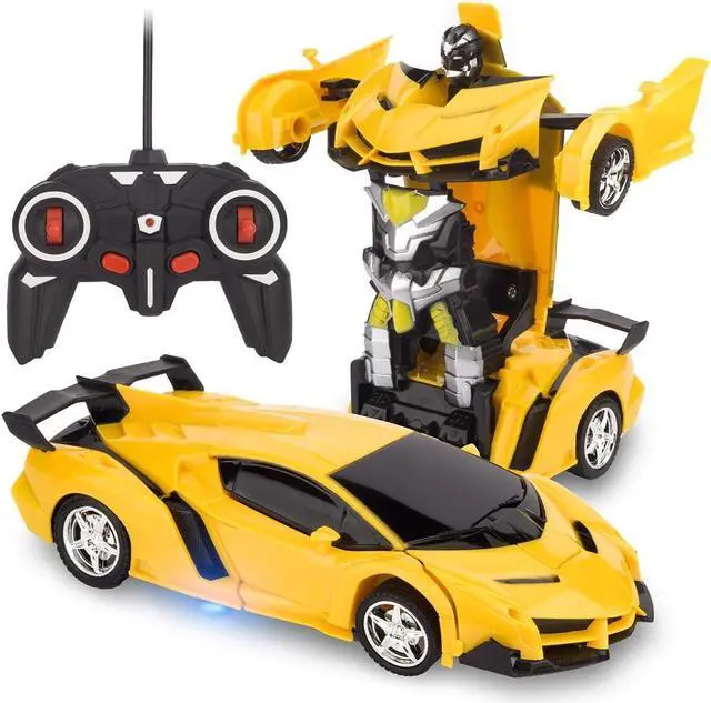 Main image of Remote Control Car, Rc Car Transform Robot Rechargeable 360°Rotating Stunt 1:18 Deformation Racing Car Toy with Cool Sound & Light, One Button Deformation into Robot