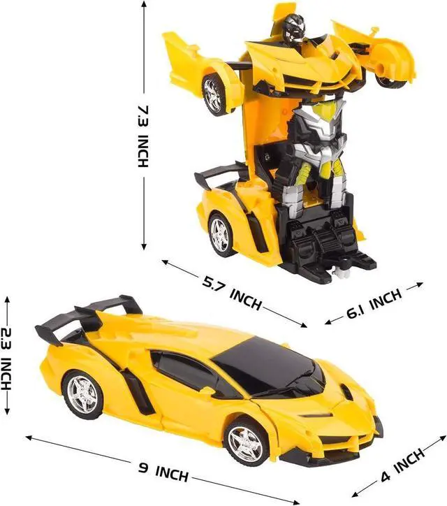 Alt view image 2 of 7 - Remote Control Car, Rc Car Transform Robot Rechargeable 360°Rotating Stunt 1:18 Deformation Racing Car Toy with Cool Sound & Light, One Button Deformation into Robot