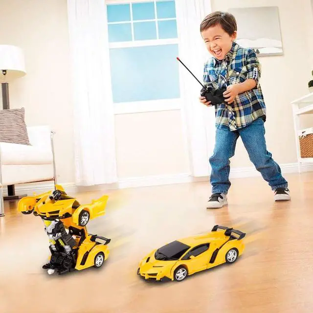 Alt view image 6 of 7 - Remote Control Car, Rc Car Transform Robot Rechargeable 360°Rotating Stunt 1:18 Deformation Racing Car Toy with Cool Sound & Light, One Button Deformation into Robot