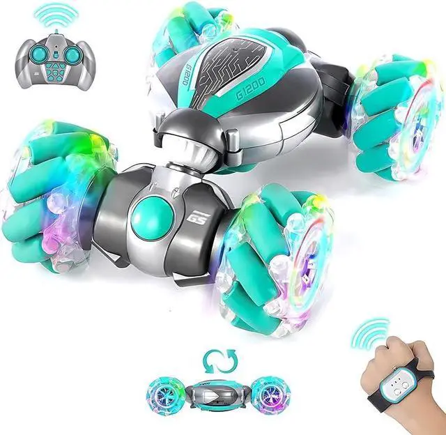 Main image of Gesture Sensing RC Stunt Car, 2.4GHz 4WD Gesture Remote Control Car Toys for 6-12 yr Boys Girls, 360° Double-Side Rotation Hand Controlled Twist Car with Lights, Birthday Xmas Gifts for Kids Age 8-12