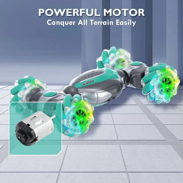 Alt view image 6 of 6 - Gesture Sensing RC Stunt Car, 2.4GHz 4WD Gesture Remote Control Car Toys for 6-12 yr Boys Girls, 360° Double-Side Rotation Hand Controlled Twist Car with Lights, Birthday Xmas Gifts for Kids Age 8-12