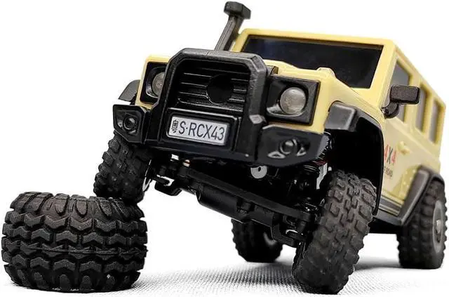 Alt view image 3 of 7 - SoloGood LDARC RC Car X43 Remote Control Car 1:43 Scale 4WD Mini Climbing Vehicle Car RTR for Adults 2.4GHz 1/43 RC Car (Desert Yellow)