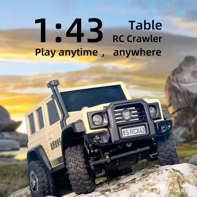 Alt view image 4 of 7 - SoloGood LDARC RC Car X43 Remote Control Car 1:43 Scale 4WD Mini Climbing Vehicle Car RTR for Adults 2.4GHz 1/43 RC Car (Desert Yellow)