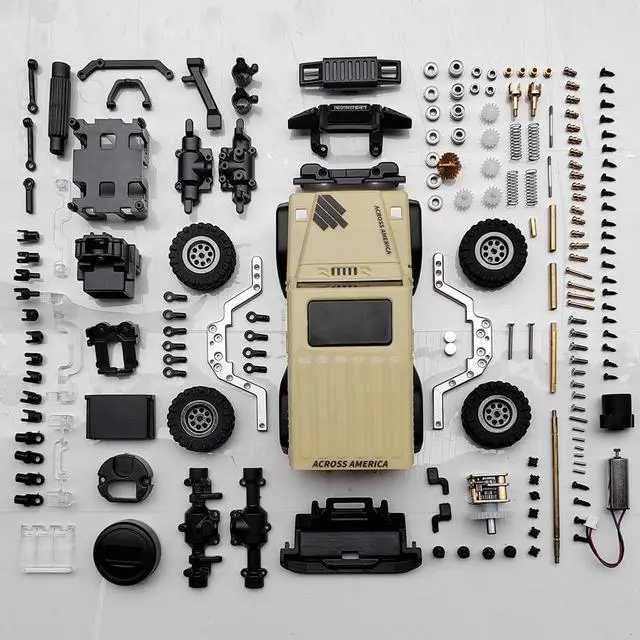Alt view image 7 of 7 - SoloGood LDARC RC Car X43 Remote Control Car 1:43 Scale 4WD Mini Climbing Vehicle Car RTR for Adults 2.4GHz 1/43 RC Car (Desert Yellow)