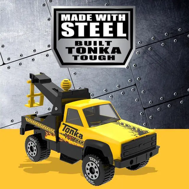 Alt view image 7 of 7 - Tonka Steel Classics, Tow Truck - Made with Steel & Sturdy Plastic, Yellow Toy Construction Truck, Boys and Girls, Kids, Toddlers, Ages 3+
