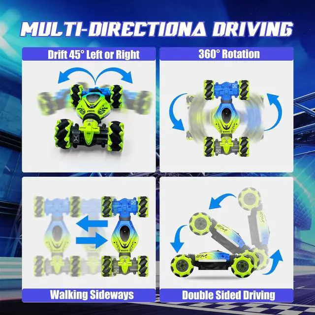 Alt view image 2 of 7 - Gesture RC Car for Boys Girls 6-12 Year 4WD Remote Control Car 360° Rotate Off-Road Drift Hand Controlled Twist Cars with Light Music for Kids Toy Birthday Xmas Gift